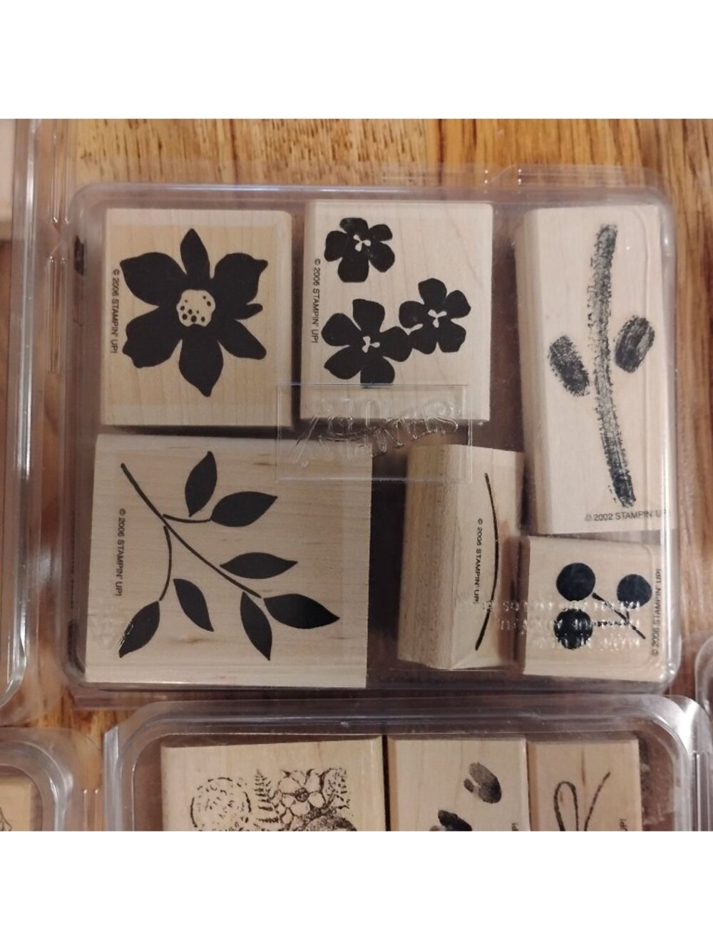Wood Rubber Stamp Lot Of 47 Flowers + Greeting Card Verses